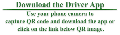 Download the Driver App Use your phone camera to  capture QR code and download the app or  click on the link below QR image.